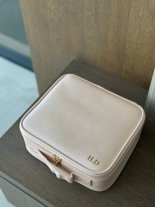 Makeup Bag: Metallic Pink